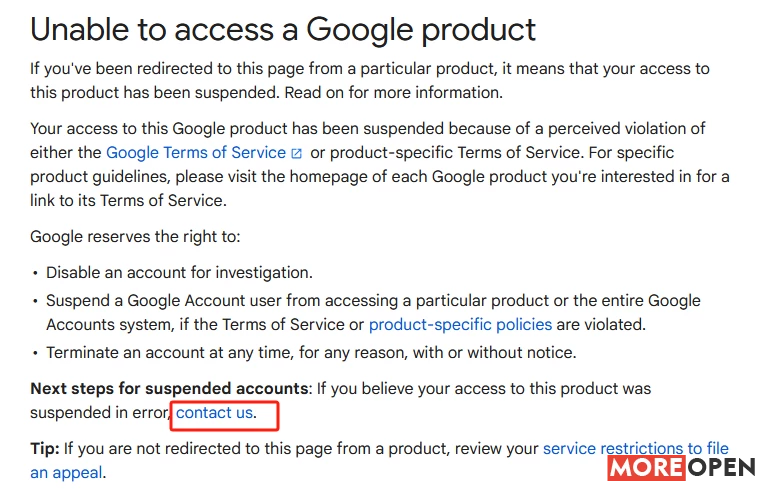 Google Voice 服务政策违规警告与在线申诉提交表单