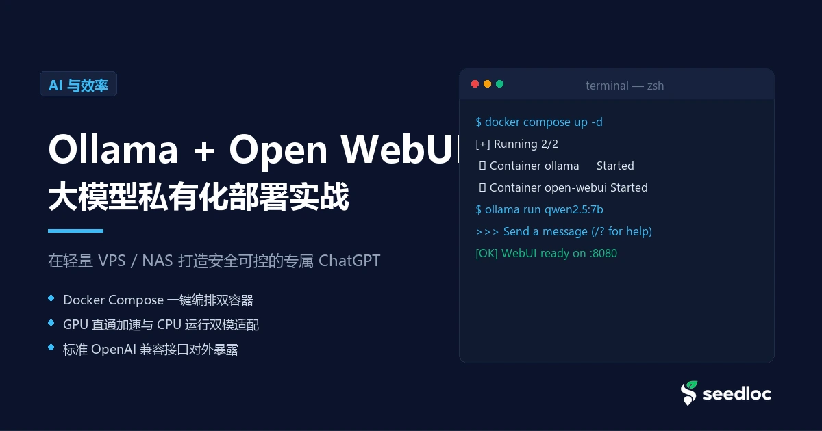 Ollama + Open WebUI 极简私有化部署：在轻量 VPS/NAS 打造专属 ChatGPT